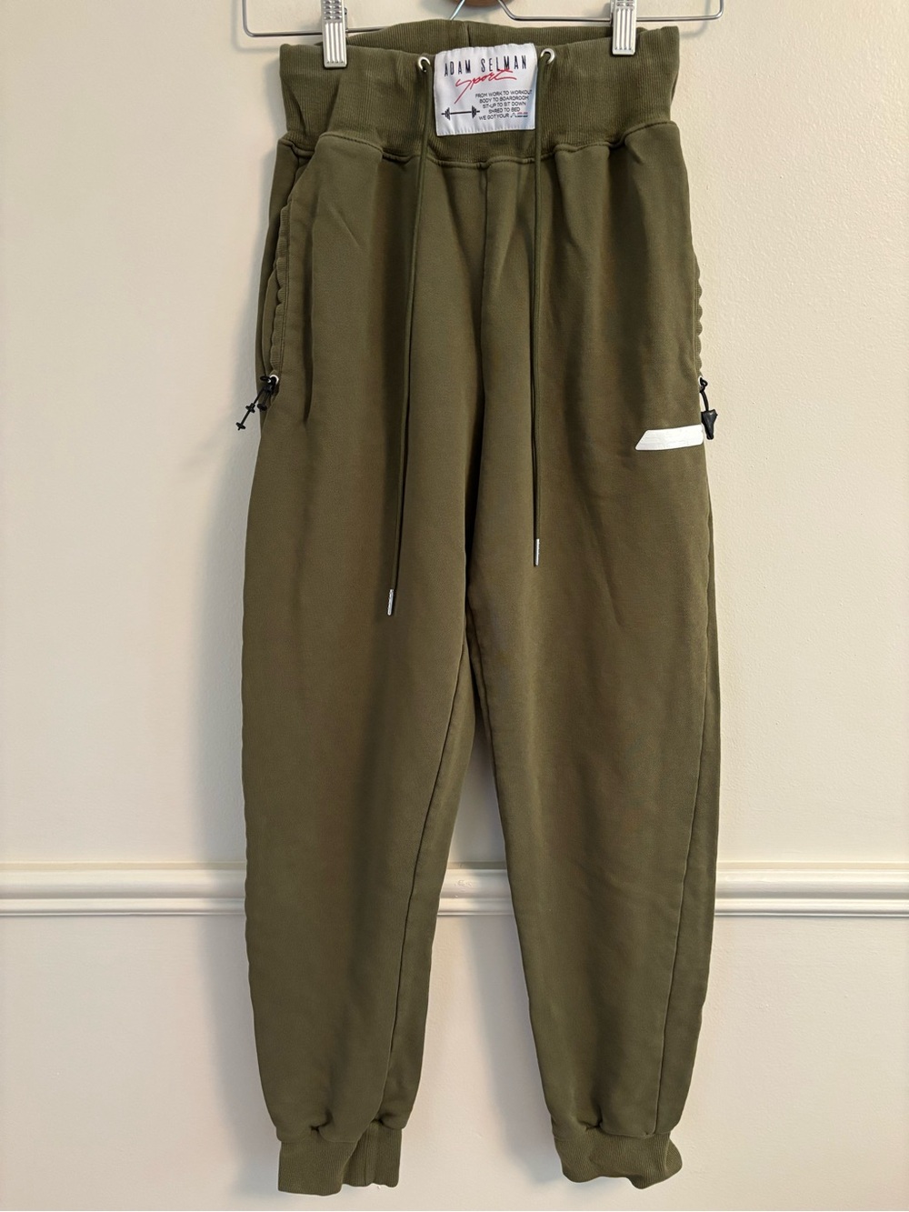 Adam Selman Olive Utility Drawstring Joggers